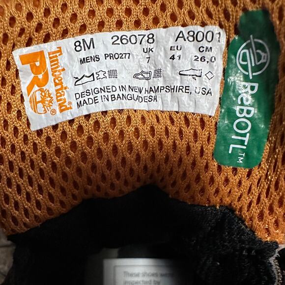 NEW TIMBERLAND PRO Men's TiTAN Alloy Toe 6" In Work Boots 26078 US 8M Waterproof - Picture 8 of 8